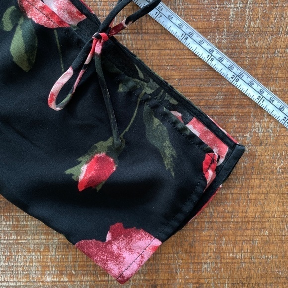 ARITZIA Wilfred Pozzi Black Floral Tie Sleeve Blouse - Picture 11 of 12